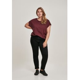 Urban Classics - TB771 - Ladies Extended Shoulder Tee - redwine XL
