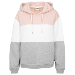 Urban Classics Ladies - TB1843 - Ladies Oversize 3-Tone Hoody light rose/white/grey XS