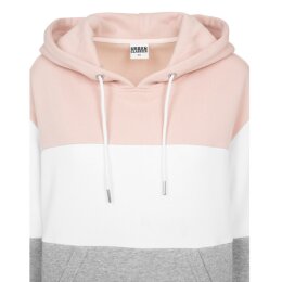 Urban Classics Ladies - TB1843 - Ladies Oversize 3-Tone Hoody light rose/white/grey XS