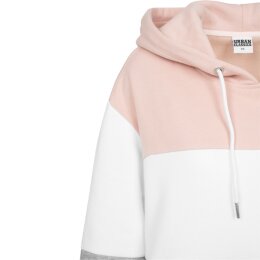Urban Classics Ladies - TB1843 - Ladies Oversize 3-Tone Hoody light rose/white/grey XS