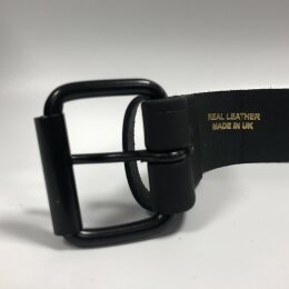 Nietengürtel - Gürtel mit schwarzen Pyramidennieten - 2-Reihig -  B020A - Echtleder - black XL