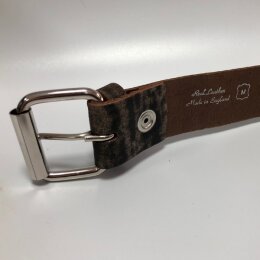 Nietengürtel - Gürtel mit silbernen Spitznieten - 2-Reihig - B008- Echtleder - stress brown XL