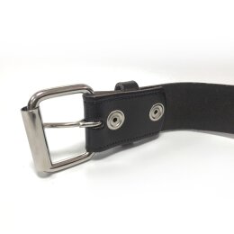 Ledergürtel mit Druckknopf - B668 - Echtleder - brown M