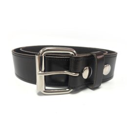 Ledergürtel mit Druckknopf - B668 - Echtleder -...