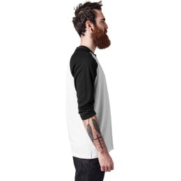 Urban Classics Men - TB366 - Contrast 3/4 Sleeve Raglan Tee wht/blk XL