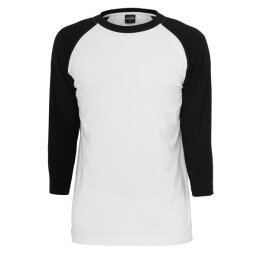 Urban Classics Men - TB366 - Contrast 3/4 Sleeve Raglan Tee wht/blk XL