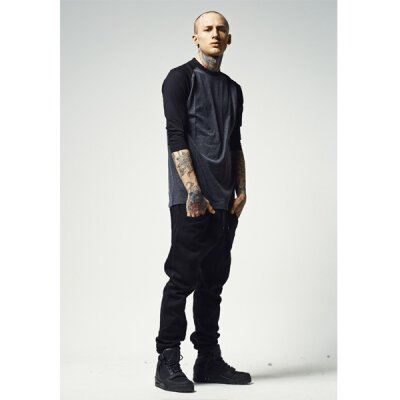 Urban Classics Men - TB366 - Contrast 3/4 Sleeve Raglan Tee cha/blk M