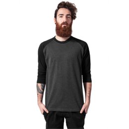 Urban Classics Men - TB366 - Contrast 3/4 Sleeve Raglan Tee cha/blk M