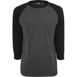 Urban Classics Men - TB366 - Contrast 3/4 Sleeve Raglan Tee cha/blk M