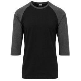 Urban Classics Men - TB366 - Contrast 3/4 Sleeve Raglan Tee blk/cha M