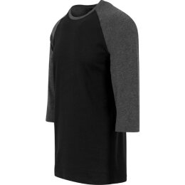 Urban Classics Men - TB366 - Contrast 3/4 Sleeve Raglan Tee blk/cha M