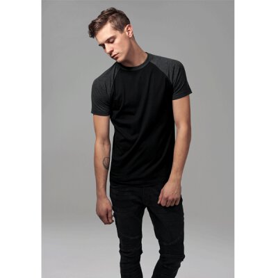 Urban Classics Men - TB639 - Raglan Contrast Tee blk/cha M