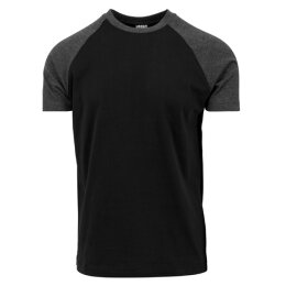 Urban Classics Men - TB639 - Raglan Contrast Tee blk/cha XL