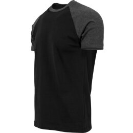 Urban Classics Men - TB639 - Raglan Contrast Tee blk/cha XL