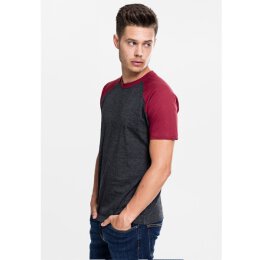 Urban Classics Men - TB639 - Raglan Contrast Tee cha/burgundy S