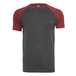 Urban Classics Men - TB639 - Raglan Contrast Tee cha/burgundy S