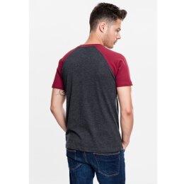Urban Classics Men - TB639 - Raglan Contrast Tee cha/burgundy M