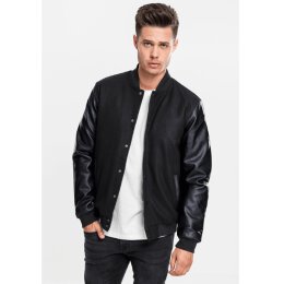 Urban Classics - TB201 Oldschool Collegejacke - black/black M