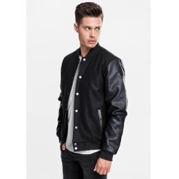 Urban Classics - TB201 Oldschool Collegejacke - black/black M