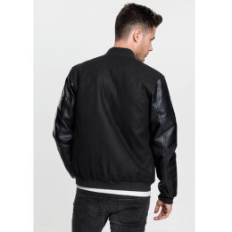 Urban Classics - TB201 Oldschool Collegejacke - black/black M