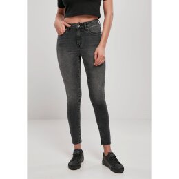 Urban Classics Ladies - TB2970 - Ladies High Waist Skinny Jeans black stone washed 26/32
