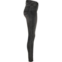 Urban Classics Ladies - TB2970 - Ladies High Waist Skinny Jeans black stone washed 26/32