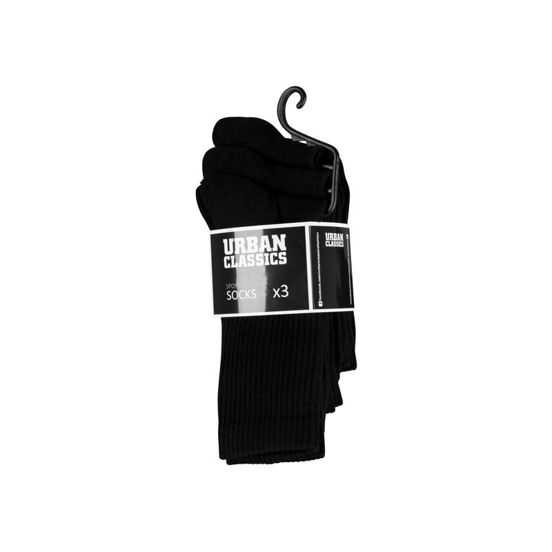 Urban Classics - TB1471 - Sport Socks 3-Pack - black