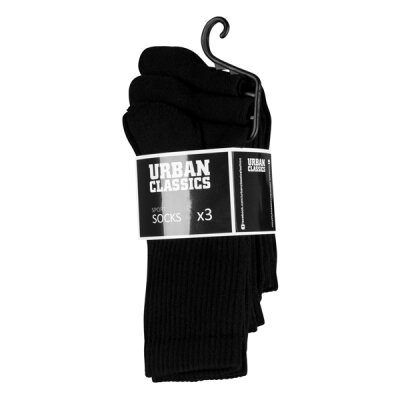 Urban Classics Accessoires - TB1471 - Sport Socks 3-Pack black 39-42