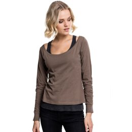Urban Classics Ladies - TB1823 - Ladies Two-Colored Longsleeve army green/charcoal S