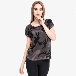 Urban Classics Ladies - TB1635 - Ladies Camo Back Shaped Tee dark camo L