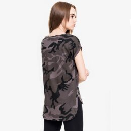 Urban Classics Ladies - TB1635 - Ladies Camo Back Shaped Tee dark camo L
