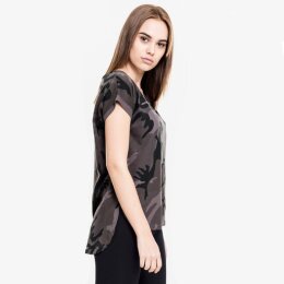 Urban Classics Ladies - TB1635 - Ladies Camo Back Shaped Tee dark camo L