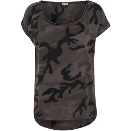 Urban Classics Ladies - TB1635 - Ladies Camo Back Shaped Tee dark camo L