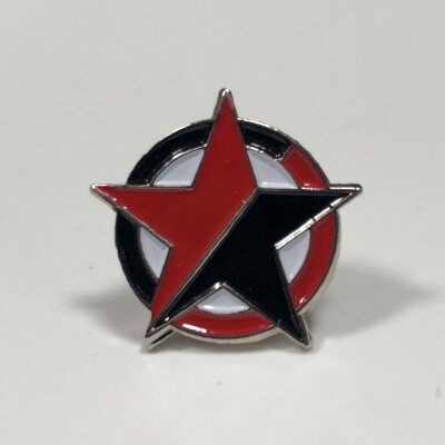 Stern (Kreis) - Pin - schwarz/rot