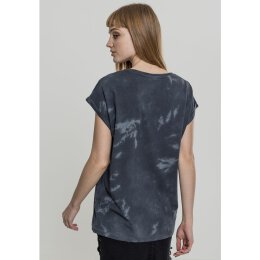 Build Your Brand - Ladies Batik Dye Extended Shoulder Tee (BY055) - grey/darkgrey XS