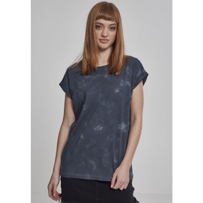 Build Your Brand - Ladies Batik Dye Extended Shoulder Tee (BY055) - grey/darkgrey XL