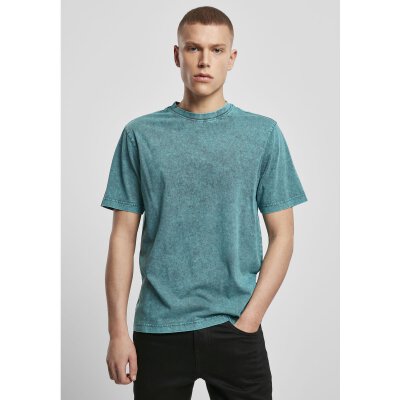 Build Your Brand - Acid Washed Tee (BY070) - teal black L