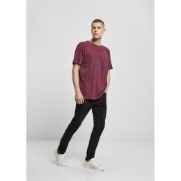 Build Your Brand - Acid Washed Tee (BY070) - berry black 3XL