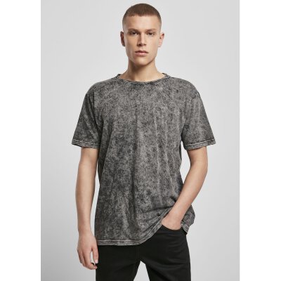 Build Your Brand - Acid Washed Tee (BY070) - darkgrey white S