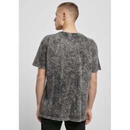 Build Your Brand - Acid Washed Tee (BY070) - darkgrey white S