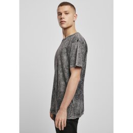Build Your Brand - Acid Washed Tee (BY070) - darkgrey white S