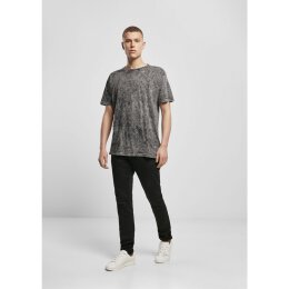 Build Your Brand - Acid Washed Tee (BY070) - darkgrey white S