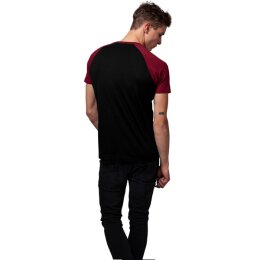 Urban Classics Men - TB639 - Raglan Contrast Tee blk/burgundy L
