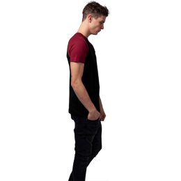 Urban Classics - TB639 Raglan Contrast T-Shirt - black/burgundy 5XL