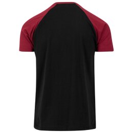 Urban Classics - TB639 Raglan Contrast T-Shirt - black/burgundy 5XL