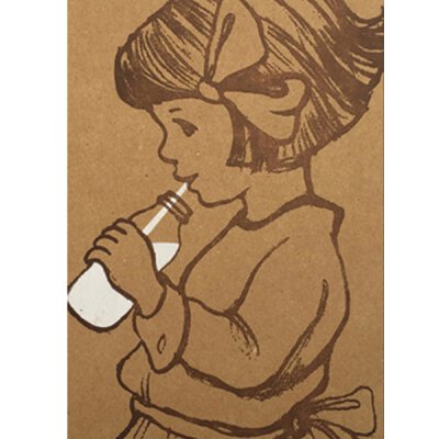 Postkarte mit Umschlag - Belle & Boo Letterpress - Girl with Milk