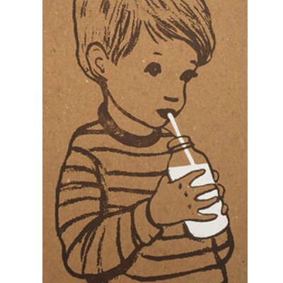 Postkarte mit Umschlag - Belle & Boo Letterpress - Boy With Milk