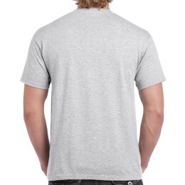 Gildan T-shirt Uomo Ultra Cotton, Maniche Corte, Colore Sports Grey/Azelea, Taglia S, 100% Cotone