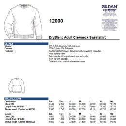 Gildan - 12000 Unisex Dry Blend Crewneck Sweatshirt - ash grey