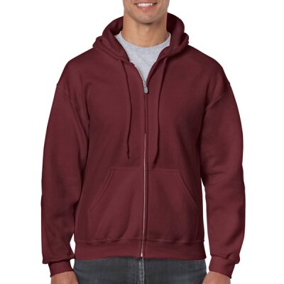 Gildan - 18600 Unisex Heavy Blend Zip Hooded Sweatshirt - maroon